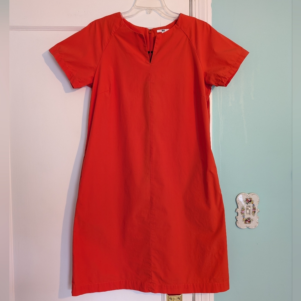 Uniqlo Vermillion Cotton Poplin Dress